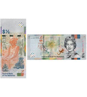 1/2 Dollars, Bahamy, 2019, UNC