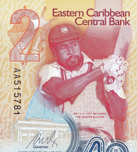 10 Banknotes 2 Dollars, East Caribbean States, 2023, UNC Polymer