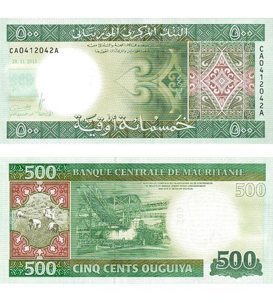 100 банкнот 500 Угия, Мавритания, 2013 год, UNC 003602 фото