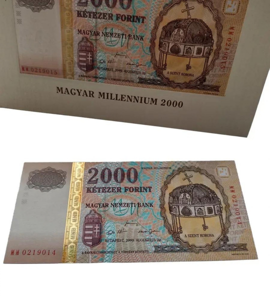 2000 Forints, Hungria, ano de 2000, UNC Comemorativa em encarte de apresenta&ccedil;&atilde;o 005593 фото