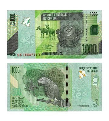 1000 Francs, Congo, 2020 /2022, UNC