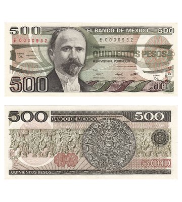 500 Pesos, Meksyk, 1984, UNC