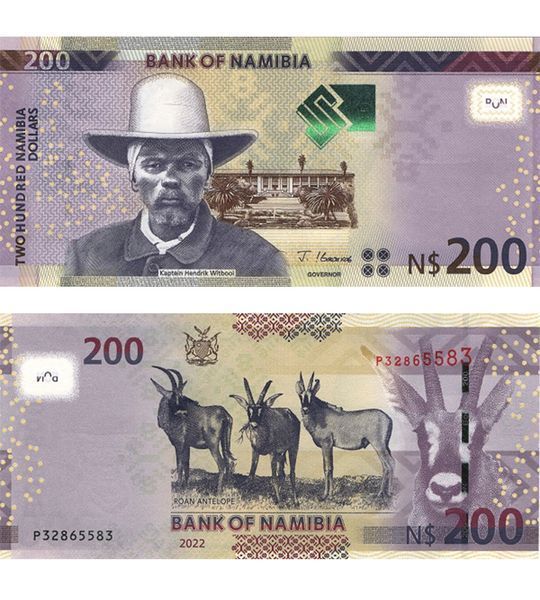 200 Dollars, Намібія, 2022 рік, UNC 003734 фото 200 Dollars, Намібія, 2022 рік, UNC 003734 фото