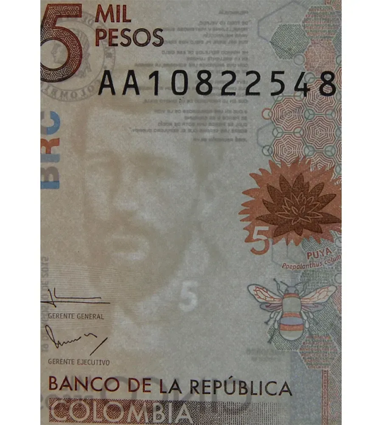 5000 Pesos, Колумбія, 2020 рік, XF 004714 фото 5000 Pesos, Колумбія, 2020 рік, XF 004714 фото