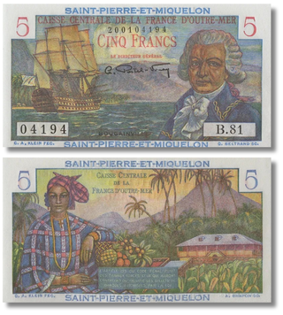 5 Francs, Saint Pierre and Miquelon, 1950, UNC