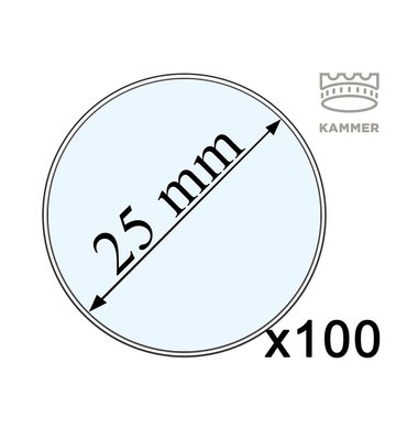 100 капсул для монет - 25 мм, Kammer 001998 фото