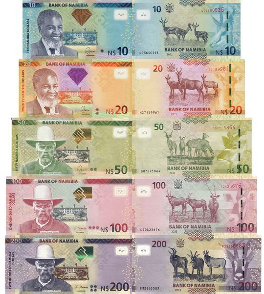 5 أوراق نقدية 10، 20، 50، 100، 200 دولار، ناميبيا، 2019 - 2023، غير متداولة 003735 фото 5 أوراق نقدية 10، 20، 50، 100، 200 دولار، ناميبيا، 2019 - 2023، غير متداولة 003735 фото
