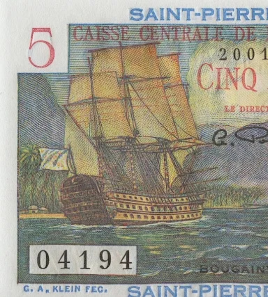 5 Francs, Сен П'єр і Мікелон, 1950 рік, UNC 005430 фото