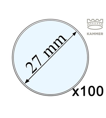 100 капсул для монет - 27 мм, Kammer 001999 фото