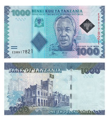 1000 Shillings, Танзанія, 2019 рік, UNC 001548 фото
