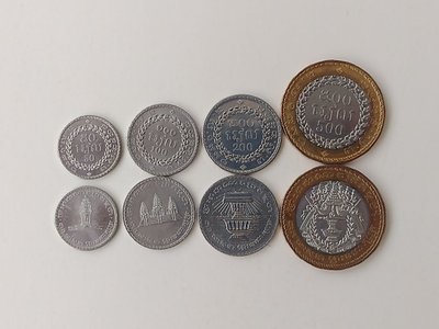 4 монети 50, 100, 200, 500 Riels, Камбоджа, 1994 рік, UNC 002202 фото
