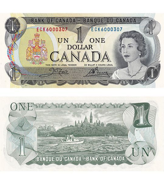 1 Dollar, Канада, 1973 рік, UNC 004467 фото 1 Dollar, Канада, 1973 рік, UNC 004467 фото