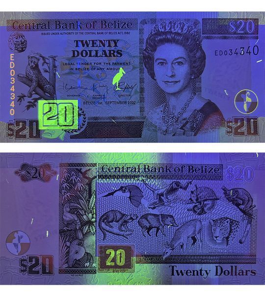 20 Dolarów, Belize, 2020, UNC