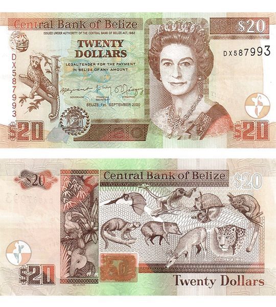 20 Dolarów, Belize, 2020, UNC