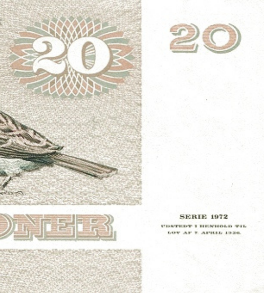 20 Kroner, Данія, 1972 рік, UNC 005283 фото