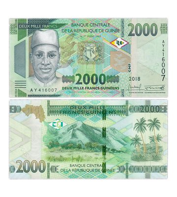 2000 Francs, Гвінея, 2018 рік, UNC 001019 фото