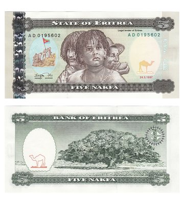 5 Nakfa, Erytrea, 1997, UNC