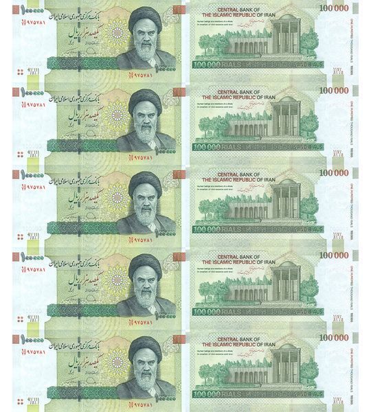 10 банкнот 100000 Rials, Іран, 2019 рік, UNC 004618 фото 10 банкнот 100000 Rials, Іран, 2019 рік, UNC 004618 фото