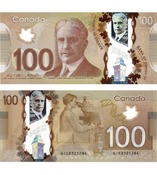 100 Dollars, Канада, 2011 рік, UNC Polymer 004468 фото 100 Dollars, Канада, 2011 рік, UNC Polymer 004468 фото