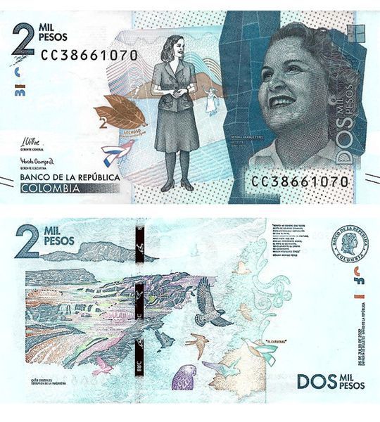 2000 Pesos, Kolumbia, 2022 rok, UNC