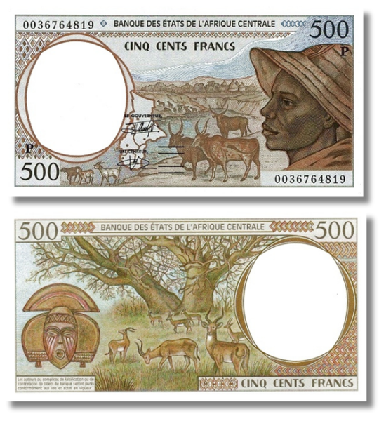 500 franków, Czad, 2000 rok, UNC