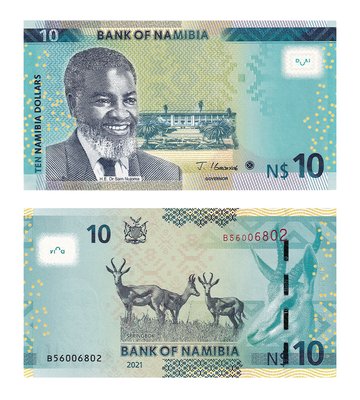 10 Dollars, Намібія, 2021 рік, UNC 001300 фото