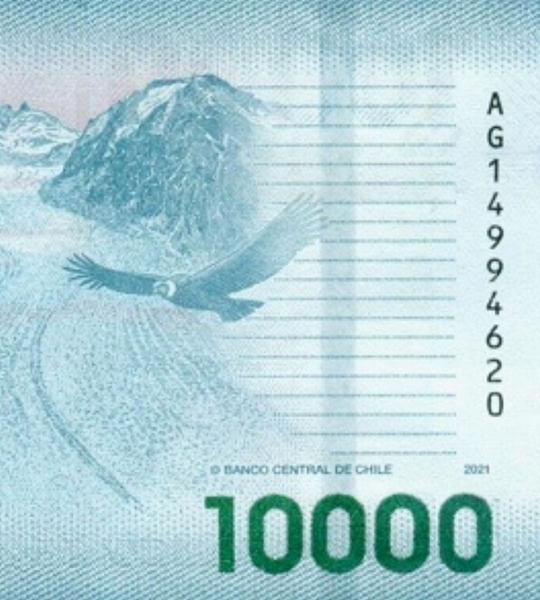 10 000 pesos, Chili, 2021, UNC 005235 фото