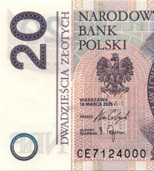 20 złotych, Polska, 2025 rok, UNC