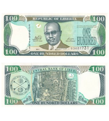 100 Dollars, Ліберія, 2011 рік, UNC 002697 фото
