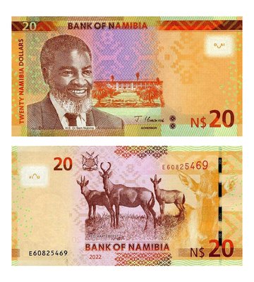 20 Dollars, Намібія, 2022 рік, UNC 001301 фото