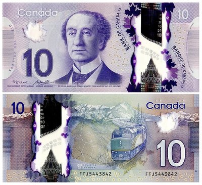 10 Dollars, Canada, 2013, UNC Polymer