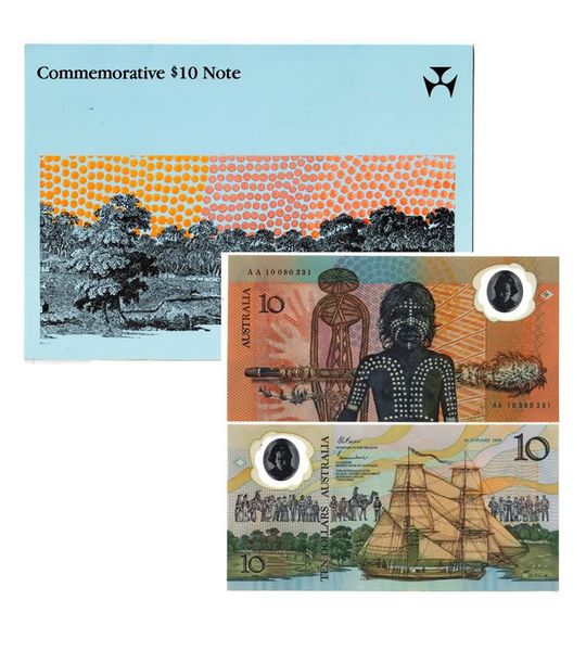 10 Dollars, Австралія, 1988 рік, UNC Polymer in folder 001171 фото