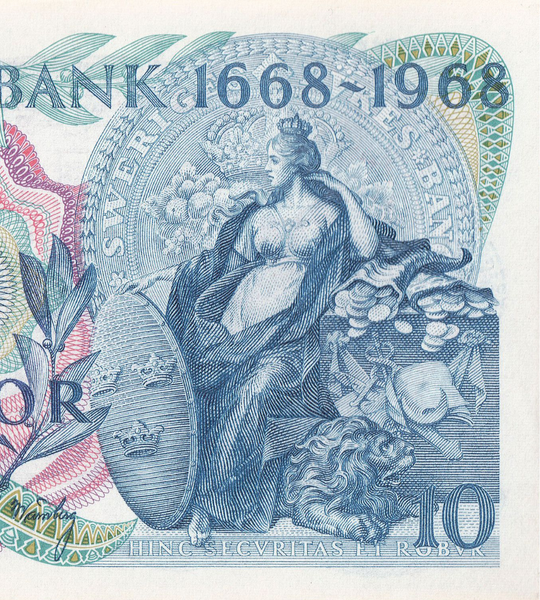 10 крон, Швеция, 1968 год, UNC 005286 фото