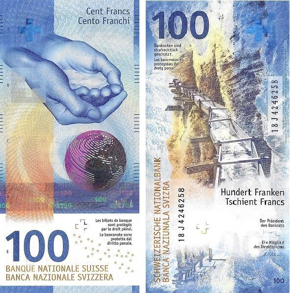 100 Francos, Suíça, 2018, UNC 004470 фото 100 Francos, Suíça, 2018, UNC 004470 фото
