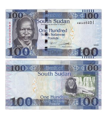 100 Pounds, Południowy Sudan, 2019, UNC