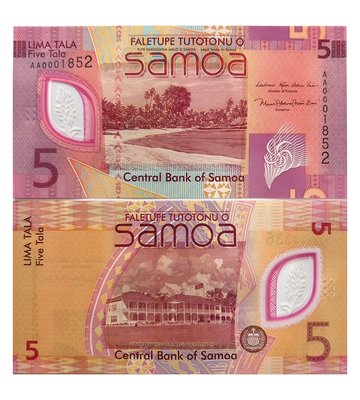 5 Tala, Samoa, 2023, UNC Polymer