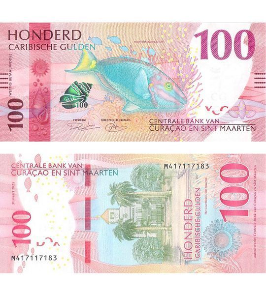100 Gulden, Кюрасао, Сінт-Мартен, 2025 рік, UNC 003791 фото 100 Gulden, Кюрасао, Сінт-Мартен, 2025 рік, UNC 003791 фото