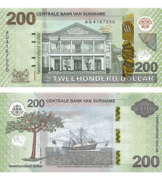 200 Dollars, Suriname, 2024, UNC 003395 фото 200 Dollars, Suriname, 2024, UNC 003395 фото