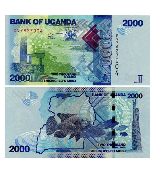 2000 Shillings, Уганда, 2021 рік, UNC 001553 фото