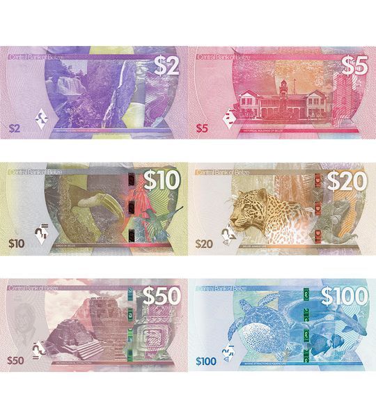 6 банкнот 2, 5, 10, 20, 50, 100 Dollars, Беліз, 2025 рік, UNC 004091 фото 6 банкнот 2, 5, 10, 20, 50, 100 Dollars, Беліз, 2025 рік, UNC 004091 фото