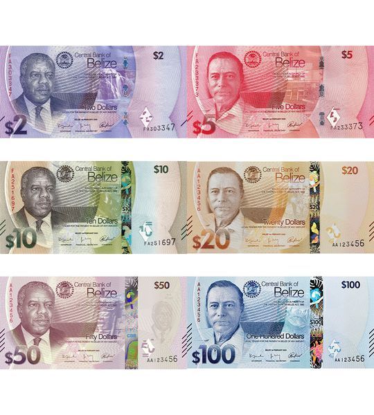 6 банкнот 2, 5, 10, 20, 50, 100 Dollars, Беліз, 2025 рік, UNC 004091 фото 6 банкнот 2, 5, 10, 20, 50, 100 Dollars, Беліз, 2025 рік, UNC 004091 фото