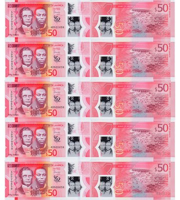 10 банкнот 50 Dollars, Ямайка, 2022 ( 2023 ) рік, UNC comm. Polymer 001554 фото