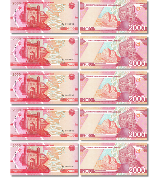 10 Банкнот 2000 Сум, Узбекистан, 2021 год, UNC 003842 фото 10 Банкнот 2000 Сум, Узбекистан, 2021 год, UNC 003842 фото
