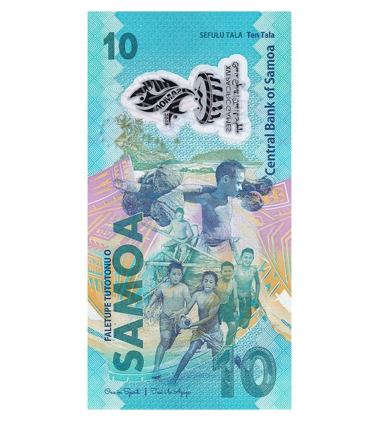 10 Tala, Самоа, 2019 рік, UNC Comm. Polymer 002158 фото