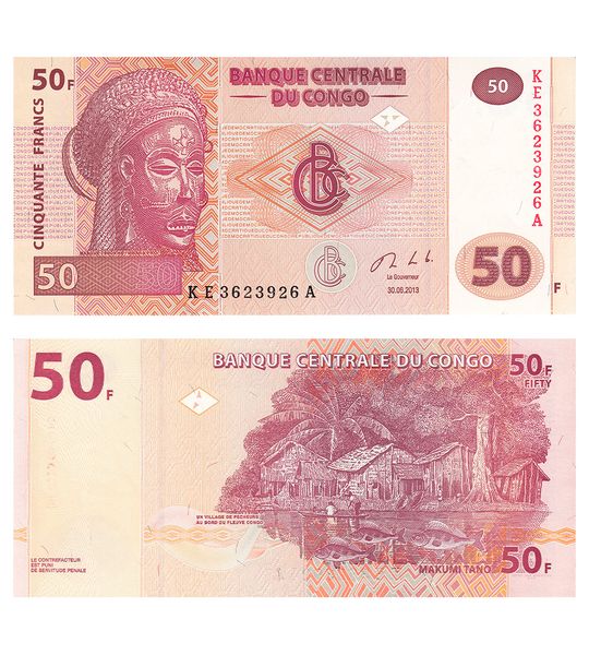 100 банкнот 50 Francs, Конго, 2013 рік, UNC 002550 фото