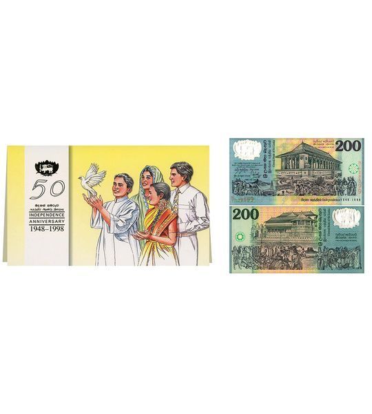 200 Rupie, Sri Lanka, 1998, UNC Polymer Comm. in folder 004092 фото