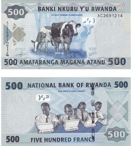 500 Francs, Rwanda, 2013, UNC