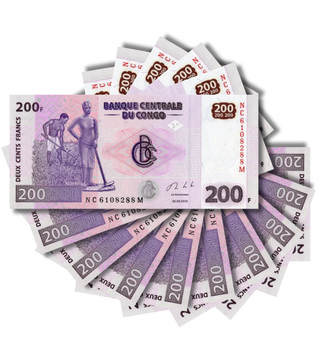 10 banknotes 200 Francs, Congo, 2013, UNC