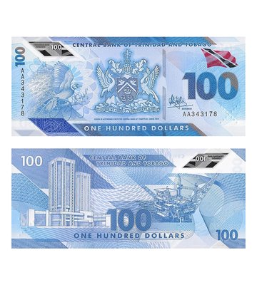 100 Dollars, Тринідад і Тобаго, 2019 рік, UNC Polymer 002106 фото