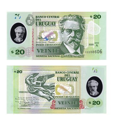 20 Pesos, Уругвай, 2020, UNC Polymer 000742 фото